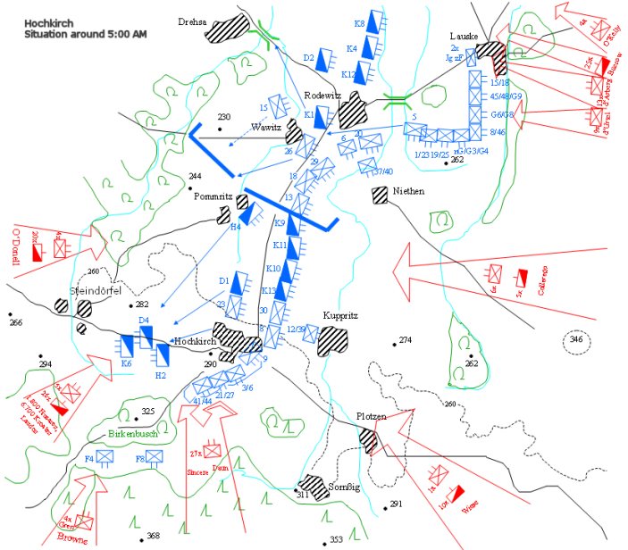 Situation 5am at Hochkirch